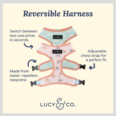 Show full view: Lucy & Co. The In the Clouds Reversible Dog Harness, Pink, X-Large: 23 to 32-in chest slide 3 of 9