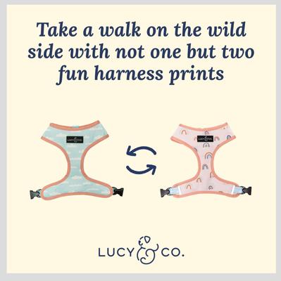 Show full view: Lucy & Co. The In the Clouds Reversible Dog Harness, Pink, X-Small: 12 to 15-in chest slide 3 of 8