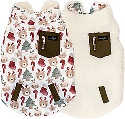Lucy & Co. The Jingle Bells Reversible Teddy Dog Vest, XX-Large