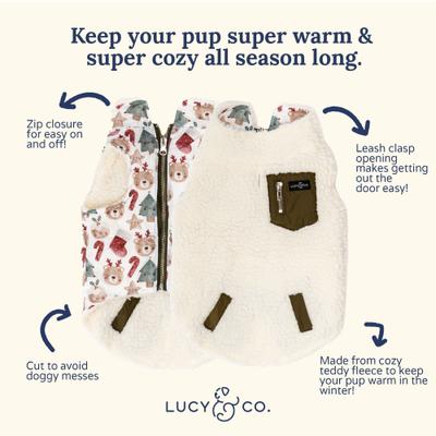 Show full view: Lucy & Co. The Jingle Bells Reversible Teddy Dog Vest, XX-Large slide 3 of 4