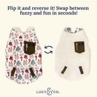 Show full view: Lucy & Co. The Jingle Bells Reversible Teddy Dog Vest, XX-Large slide 2 of 4