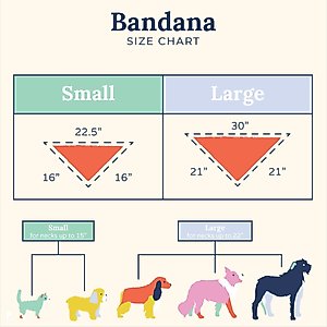 Lucy & Co. The Let's Groove Dog Bandana, Coral, Large