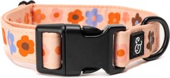 Lucy & Co. The Let's Groove Polyester Dog Collar, Coral, Small: 8 to 14-in neck, 1/2-in wide