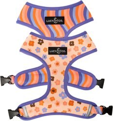 Lucy & Co. The Let's Groove Reversible Dog Harness, Coral, Small: 14 to 18-in chest