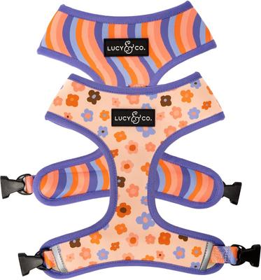 Show full view: Lucy & Co. The Let's Groove Reversible Dog Harness, Coral, Small: 14 to 18-in chest slide 1 of 10