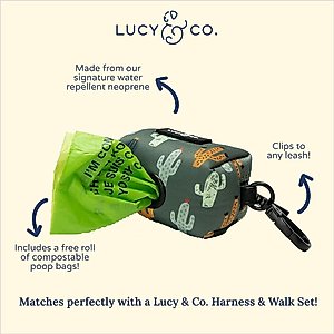 Lucy & Co. The Looking Sharp Poop Bag Dispenser with Bags, 15 count, Unscented