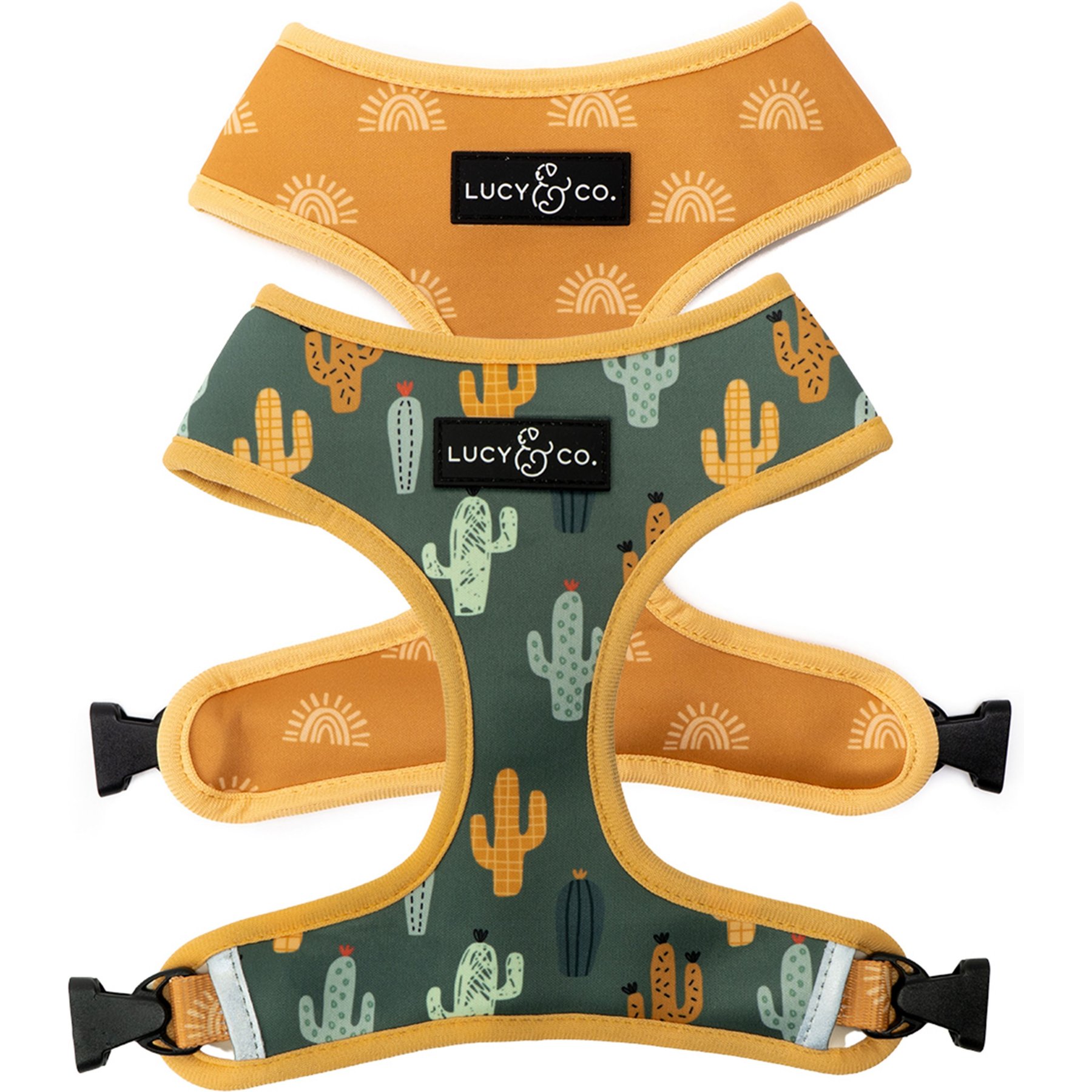 Lucy & Co. The Looking Sharp Reversible Dog Harness, Green, Small: 14 to 18-in chest