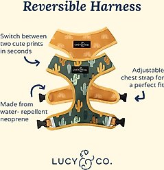 Lucy & Co. The Looking Sharp Reversible Dog Harness, Green, Small: 14 to 18-in chest slide 2 of 7