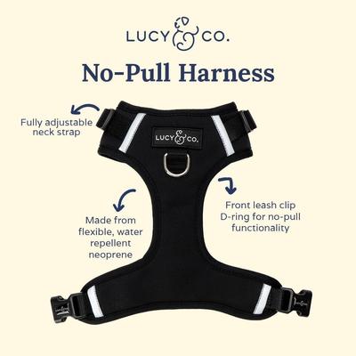 Show full view: Lucy & Co. The Midnight No-Pull Dog Harness, Black, Large: 20 to 28-in chest slide 3 of 7