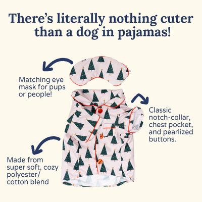 Show full view: Lucy & Co. The Oh, Christmas Tree Dog Pajamas + Human Eye Pillow, Medium slide 2 of 4