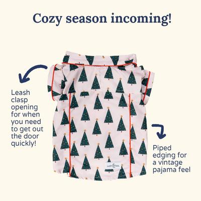 Show full view: Lucy & Co. The Oh, Christmas Tree Dog Pajamas + Human Eye Pillow, Medium slide 3 of 4