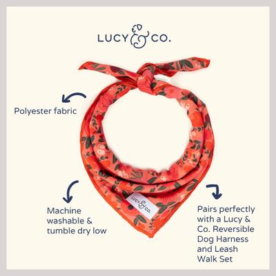 Show full view: Lucy & Co. The Posy Pink Dog Bandana, Pink, Large slide 3 of 6