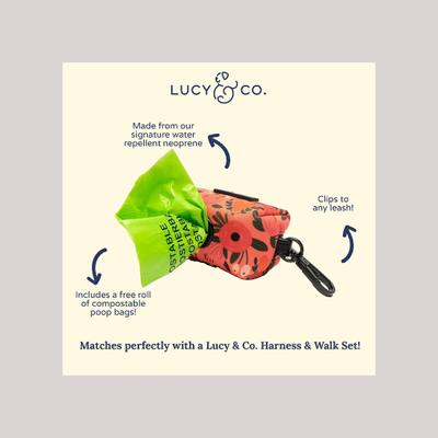 Show full view: Lucy & Co. The Posy Pink Dog Poop Bag Holder, Pink slide 2 of 4