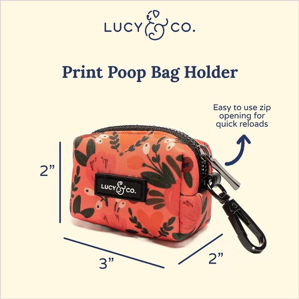 Lucy & Co. The Posy Pink Dog Poop Bag Holder, Pink