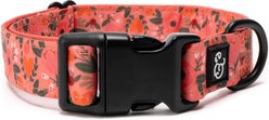 Lucy & Co. The Posy Pink Polyester Dog Collar, Pink, Medium: 13 to 20-in neck, 1-in wide