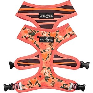 Lucy & Co. The Posy Pink Reversible Dog Harness, Pink, Medium: 17 to 23-in chest