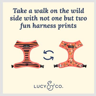 Show full view: Lucy & Co. The Posy Pink Reversible Dog Harness, Pink, Medium: 17 to 23-in chest slide 3 of 8