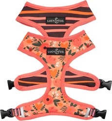 Lucy & Co. The Posy Pink Reversible Dog Harness, Pink, Small: 14 to 18-in chest