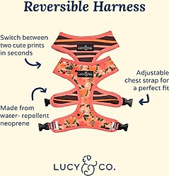 Lucy & Co. The Posy Pink Reversible Dog Harness, Pink, Small: 14 to 18-in chest slide 2 of 6