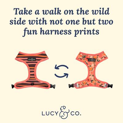 Show full view: Lucy & Co. The Posy Pink Reversible Dog Harness, Pink, Small: 14 to 18-in chest slide 4 of 9