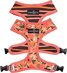 Lucy & Co. The Posy Pink Reversible Dog Harness, Pink, X-Small: 12 to 15-in chest