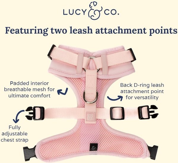 Lucy & Co. The Rosewater No-Pull Dog Harness, Pink