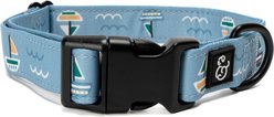 Lucy & Co. The Set Sail Dog Collar, Blue, Large: 16 to 26-in neck