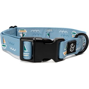 Lucy & Co. The Set Sail Dog Collar, Blue, Small: 8 to 14-in neck