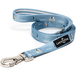 Lucy & Co. The Set Sail Dog Leash, Blue, Large:5-ft long, 1-in wide