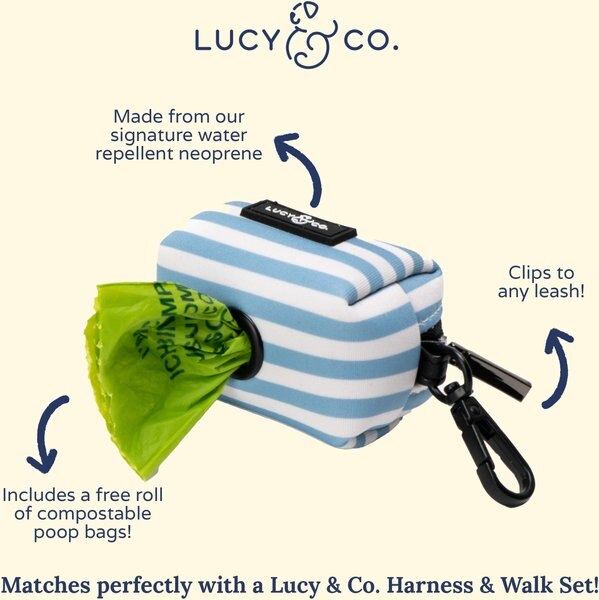 Lucy & Co. The Set Sail Poop Bag Holder, Blue