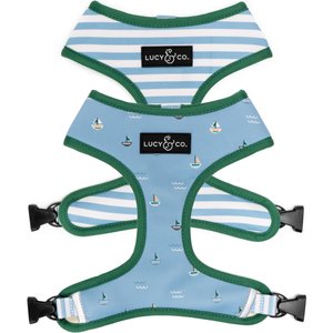 Lucy & Co. The Set Sail Reversible Dog Harness, Blue, Small: 14 to 18-in chest