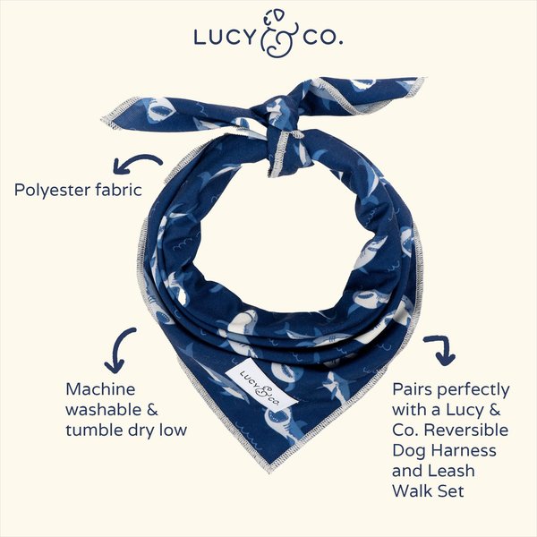 Lucy & Co. The Shark Attack Dog Bandana, Blue
