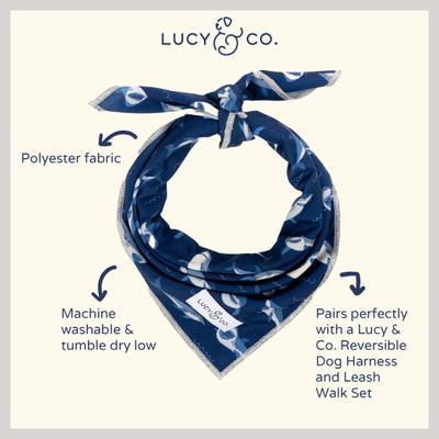 Show full view: Lucy & Co. The Shark Attack Dog Bandana, Blue, Large slide 3 of 6