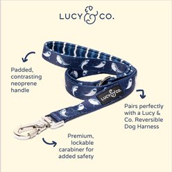 Lucy & Co. The Shark Attack Polyester Padded Handle Dog Leash, Blue, Large: 5-ft long, 1-in wide slide 2 of 4