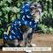 Show in main carousel: Lucy & Co. The Shark Attack Reversible Waterproof Dog Raincoat, Blue/Yellow, Large slide 3 of 9