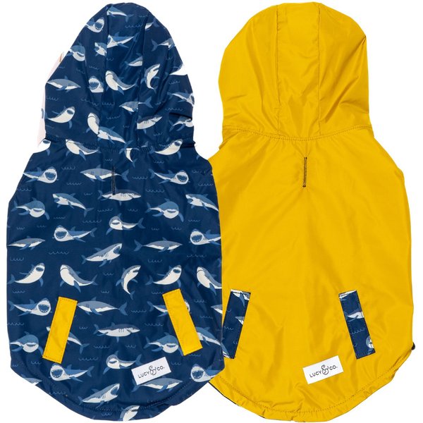 GF Pet Reversible Dog Raincoat - Large Size, Waterproof & Reflective, With Adjustable Fit (Red)