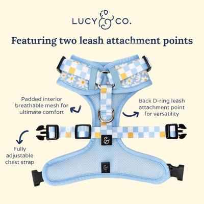 Show full view: Lucy & Co. The Simply Splendid No-Pull Dog Harness, Blue, Medium: 17 to 23-in chest slide 6 of 8