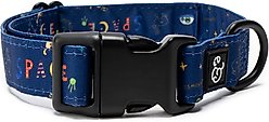 Lucy & Co. The Space Doodle Dog Collar, Navy, Large: 16 to 26-in neck, 1 1/2-in W