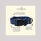 Show in main carousel: Lucy & Co. The Space Doodle Dog Collar, Navy, Large: 16 to 26-in neck, 1 1/2-in W slide 2 of 5