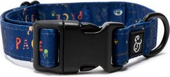 Lucy & Co. The Space Doodle Dog Collar, Navy, Small: 8 to 14-in neck, 1/2-in W