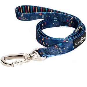 Lucy & Co. The Space Doodle Dog Leash, Navy: Small, 5-ft long, 3/5-in wide