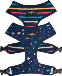 Lucy & Co. The Space Doodle Reversible Dog Harness, Navy, Medium: 17 to 23-in chest