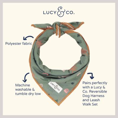 Show full view: Lucy & Co. The Take a Hike Dog Bandana, Green, Large slide 3 of 5