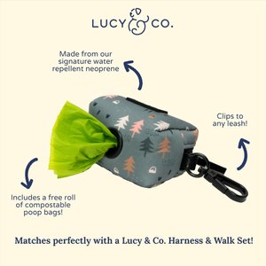Lucy & Co. The Take a Hike Poop Bag Dispenser with Bags, 15 count, Unscented