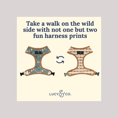 Show full view: Lucy & Co. The Take a Hike Reversible Dog Harness, Green, Medium: 17 to 23-in chest slide 3 of 8