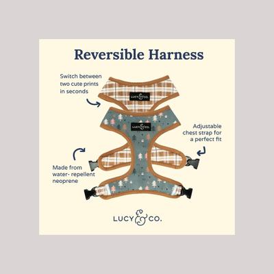 Show full view: Lucy & Co. The Take a Hike Reversible Dog Harness, Green, X-Small: 12 to 15-in chest slide 2 of 8