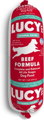 Show full view: Lucy Pet Products Beef Formula Dog Food Roll, 1-lb bag slide 1 of 10