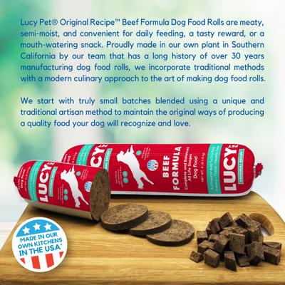 Show full view: Lucy Pet Products Beef Formula Dog Food Roll, 4-lb bag slide 9 of 10