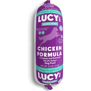 Lucy Pet Products Chicken Formula Dog Wet Food, 2.5-lb roll, 1 count