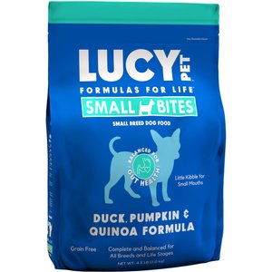 Lucy Pet Products Duck Pumpkin & Quinoa Small Bites Dog Food, 4.5-lbs bag